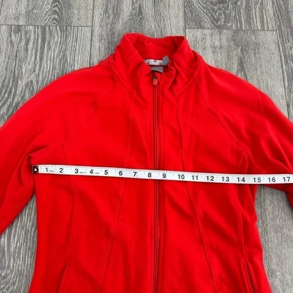 Athleta Full Zip Jacket Women’s Size Small Red Orange Stretch Performance - Picture 9 of 11